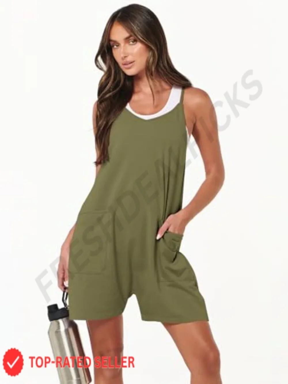 Women's Sleeveless Romper Summer Casual Jumpsuit Loose Fit